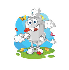 exhaust pick flowers in spring. character vector