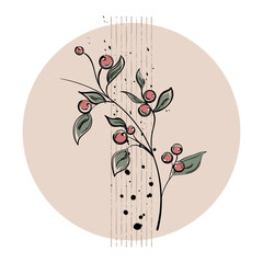 Isolated colored plant sketch icon Vector illustration