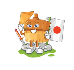 paintbrush japanese vector. cartoon character