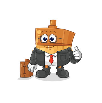 paintbrush office worker mascot. cartoon vector