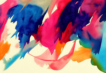 Colorful Bright Watercolor Background Painted