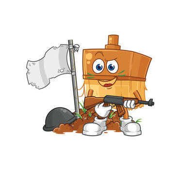 paintbrush army character. cartoon mascot vector