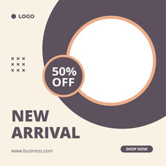 Simple square promotion banner template. Editable vector illustration template design. Suitable for social media posts and web internet advertising.