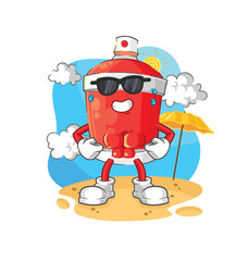 chili spray sunbathing in summer. character vector