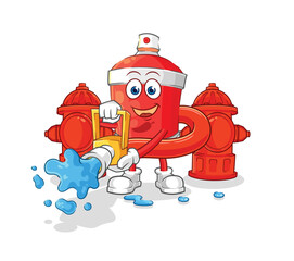 Naklejka premium chili spray firefighter vector. cartoon character