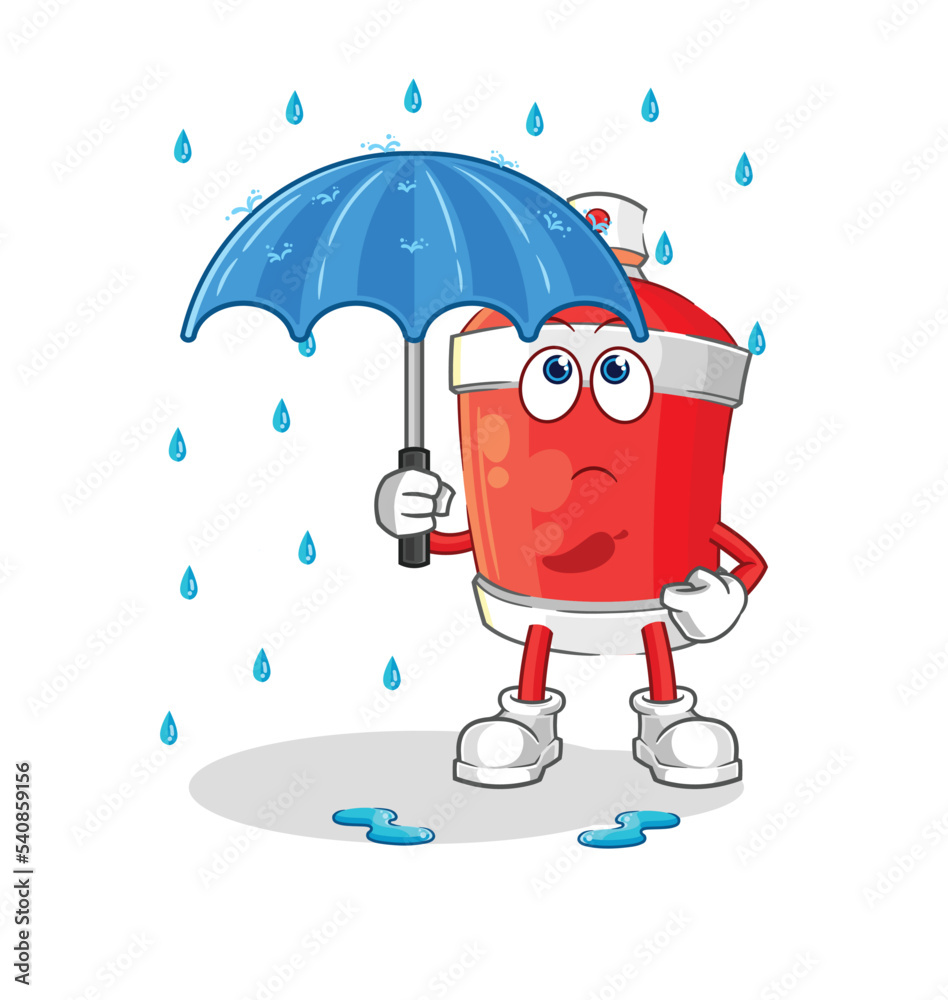 Canvas Prints chili spray holding an umbrella illustration. character vector