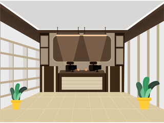 lobby room vector realistic modern landscape   
