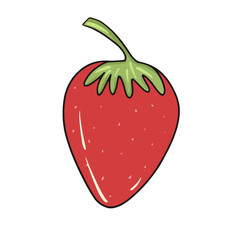 Vector drawn doodle strawberry. Element for design.
