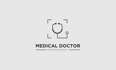 medical doctor with  photography logo icon vector template