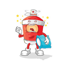 Obraz premium chili spray yawn character. cartoon mascot vector