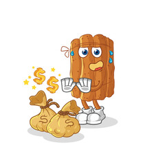 cinnamon refuse money illustration. character vector