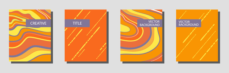 Set of abstract creative universal artistic templates. For poster, invitation, flyer, banner, brochures, email header, notebooks, planners, books, catalogs, cards etc.