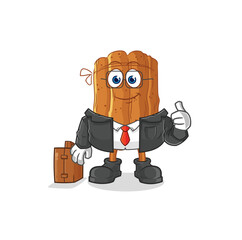 cinnamon office worker mascot. cartoon vector