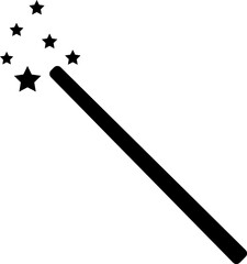 
Icon of the magician's magic wand. A wand for magic and miracles. Flat style.eps