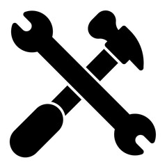 Icon Wrench Hammer With Style Glyph