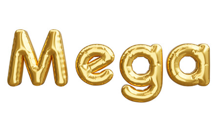 golden balloons text mega.