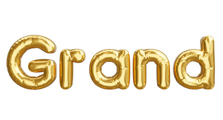golden balloons text grand.
