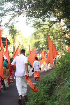 Crowd in traditional indian festival 