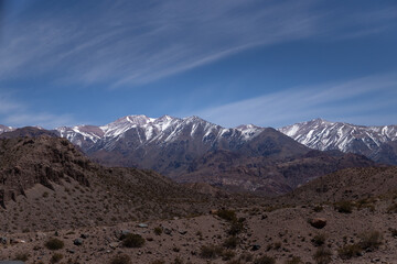 landscape with snowy mountains