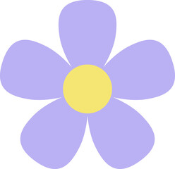 abstract lavender color  flower isolated on transparent  background illustration floral design element, png, clip art, icon