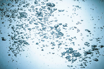 Bubbles Float Up Under Water. Freshness Pure Water 