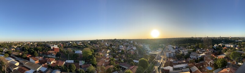 sunset over the river
