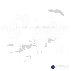 British Virgin Islands grey map isolated on white background with abstract mesh line and point scales. Vector illustration eps 10
