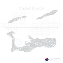 Cayman Islands grey map isolated on white background with abstract mesh line and point scales. Vector illustration eps 10