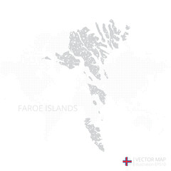 Faroe Islands grey map isolated on white background with abstract mesh line and point scales. Vector illustration eps 10