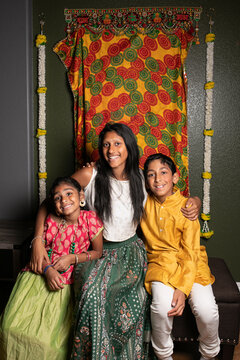 Siblings portrait during Diwali 