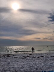 silhouette of a person on the beach