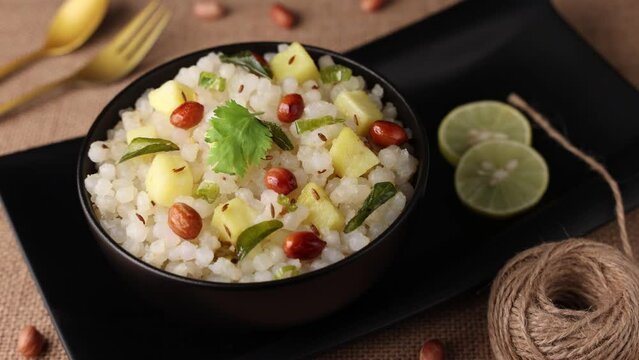 Sabudana Khichdi Sabudana khichri tapioca pearls cassava root sago Khichdi Mahashivratri Shivratri, Navratri Ram Navami festival fasting food sabudana usal. vegetarian Indian festival food snack