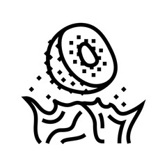 juice kiwi splash line icon vector. juice kiwi splash sign. isolated contour symbol black illustration