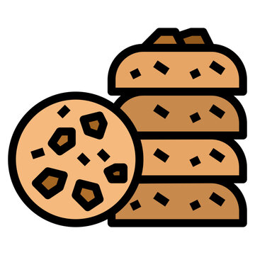 Cookie Filled Color Outline Icon