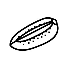 cut green kiwi line icon vector. cut green kiwi sign. isolated contour symbol black illustration