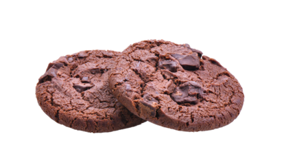 dark chocolate soft cookies isolated on transparent png