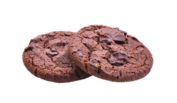 dark chocolate soft cookies isolated on transparent png