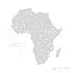 Africa Continent grey map isolated on white background with abstract mesh line and point scales. Vector illustration eps 10.