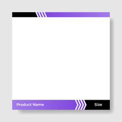 Geometric square social media banner layout, product background backdrop display for ads commerce sale template in gradient purple color