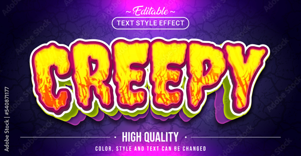 Poster Editable text style effect - Creepy text style theme.