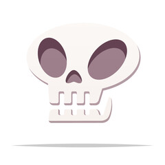 Cartoon skull with jaw vector isolated illustration