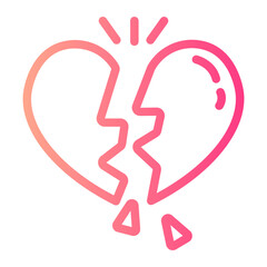 broken hearth gradient icon