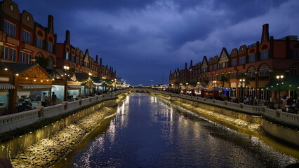 city canal at night