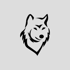 simple silhouette wolf head logo