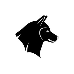simple silhouette wolf head logo