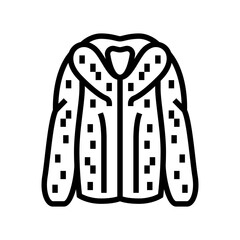 fur jacket outerwear female line icon vector. fur jacket outerwear female sign. isolated contour symbol black illustration