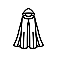 cloak outerwear female line icon vector. cloak outerwear female sign. isolated contour symbol black illustration