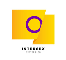 The flag of intersex pride. A colorful logo of one of the LGBT flags. Sexual identification. Vector illustration