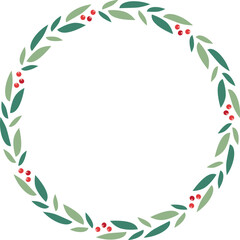 シンプルな緑の葉っぱのフレームイラスト