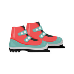Cross-country ski boots on a white background